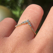 0.20CTW Round Brilliant Cut Curved Eternity Wedding Band Mapple Gems